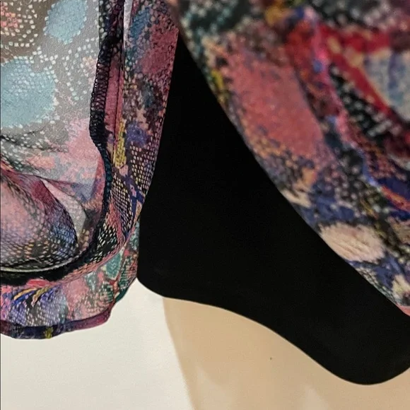Show Me Your Mumu Boho Colorful Patterned Women's Top Dress Small Sheer Sleeves - Picture 11 of 12